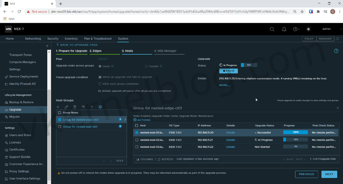 NSX-T Cluster ESXI