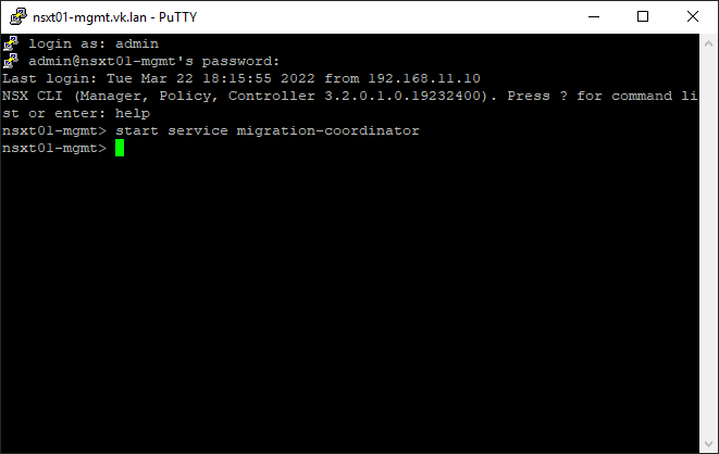 NSX-T Migration Coordinator service