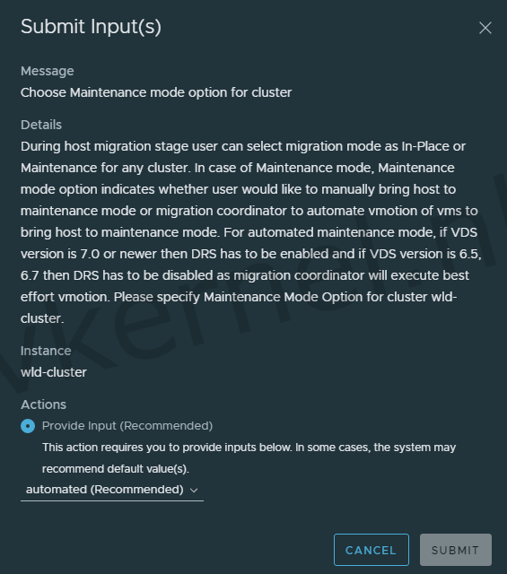 Maintenance mode  option