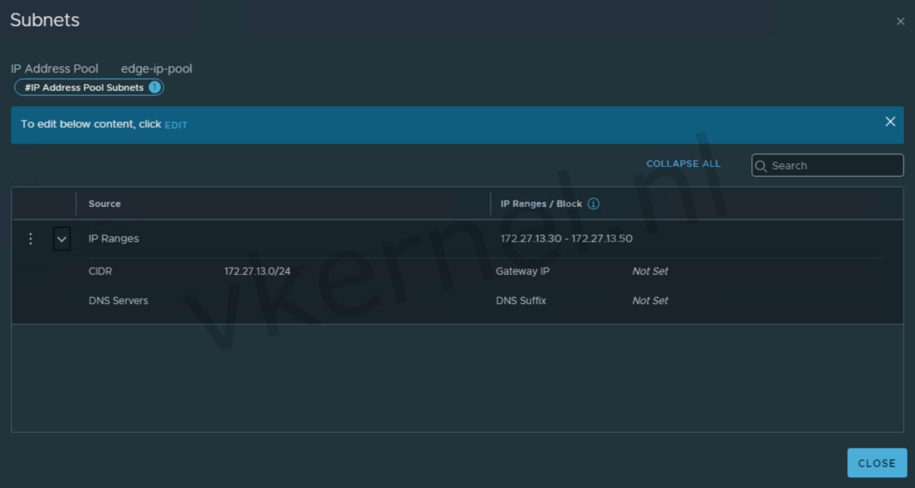 IP Pool Edges
