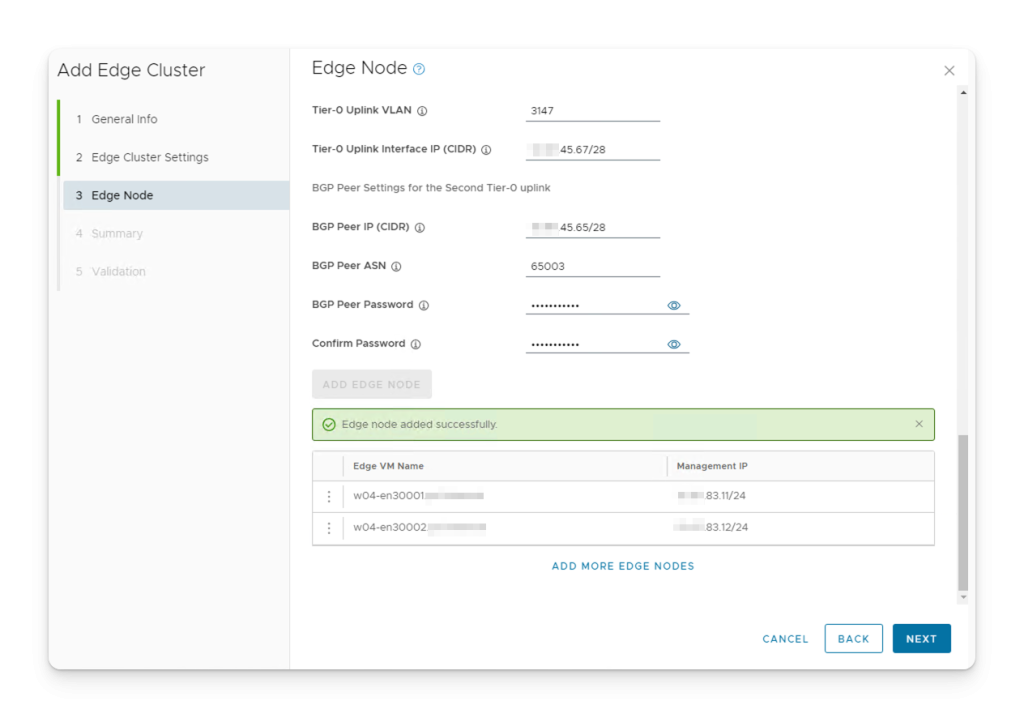 VCF Edge Cluster