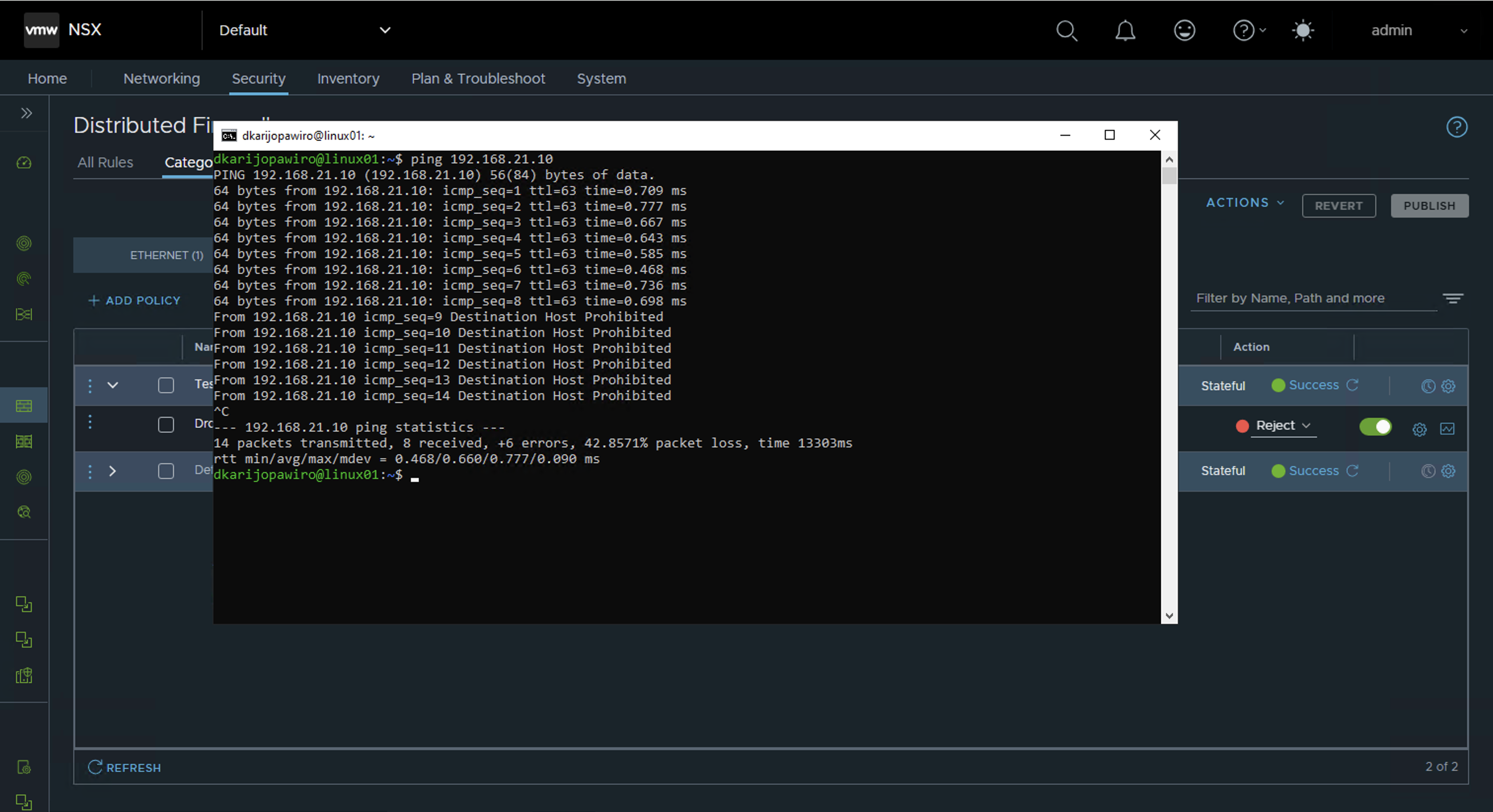 ICMP Traffic Rejection
