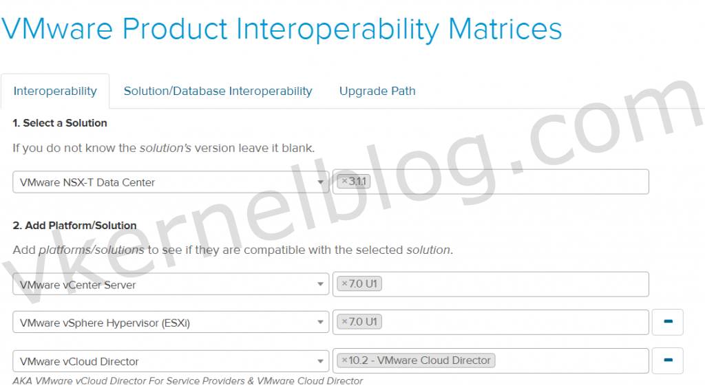 VMware interoperability matrix