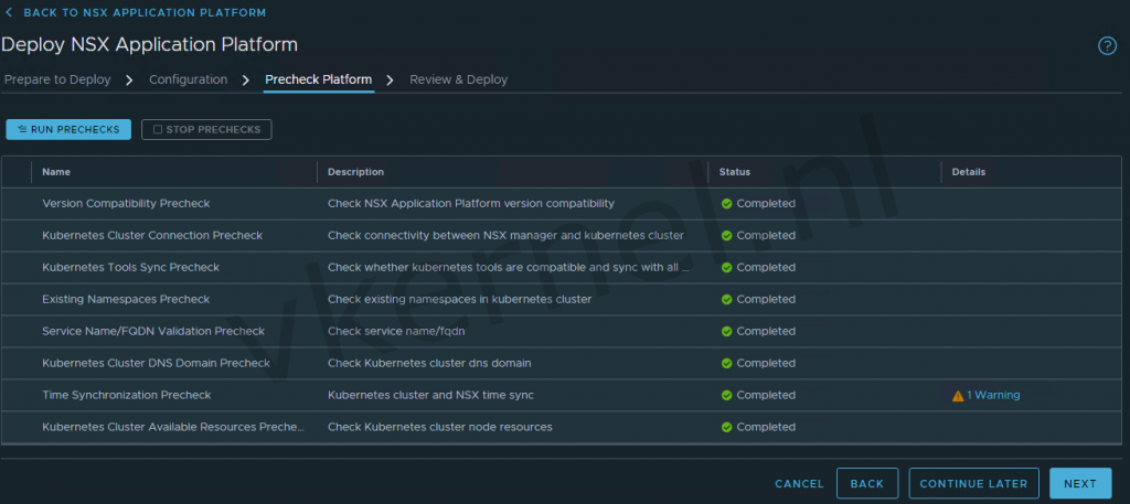 NAPP deployment NSX-T screenshot 4
